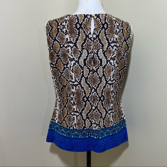 NWOT Calvin Klein || Woman’s Pleated-Neck sleeves animal print blouse Size M - Picture 3 of 8